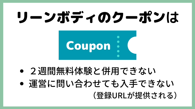 リーンボディのクーポンまとめ